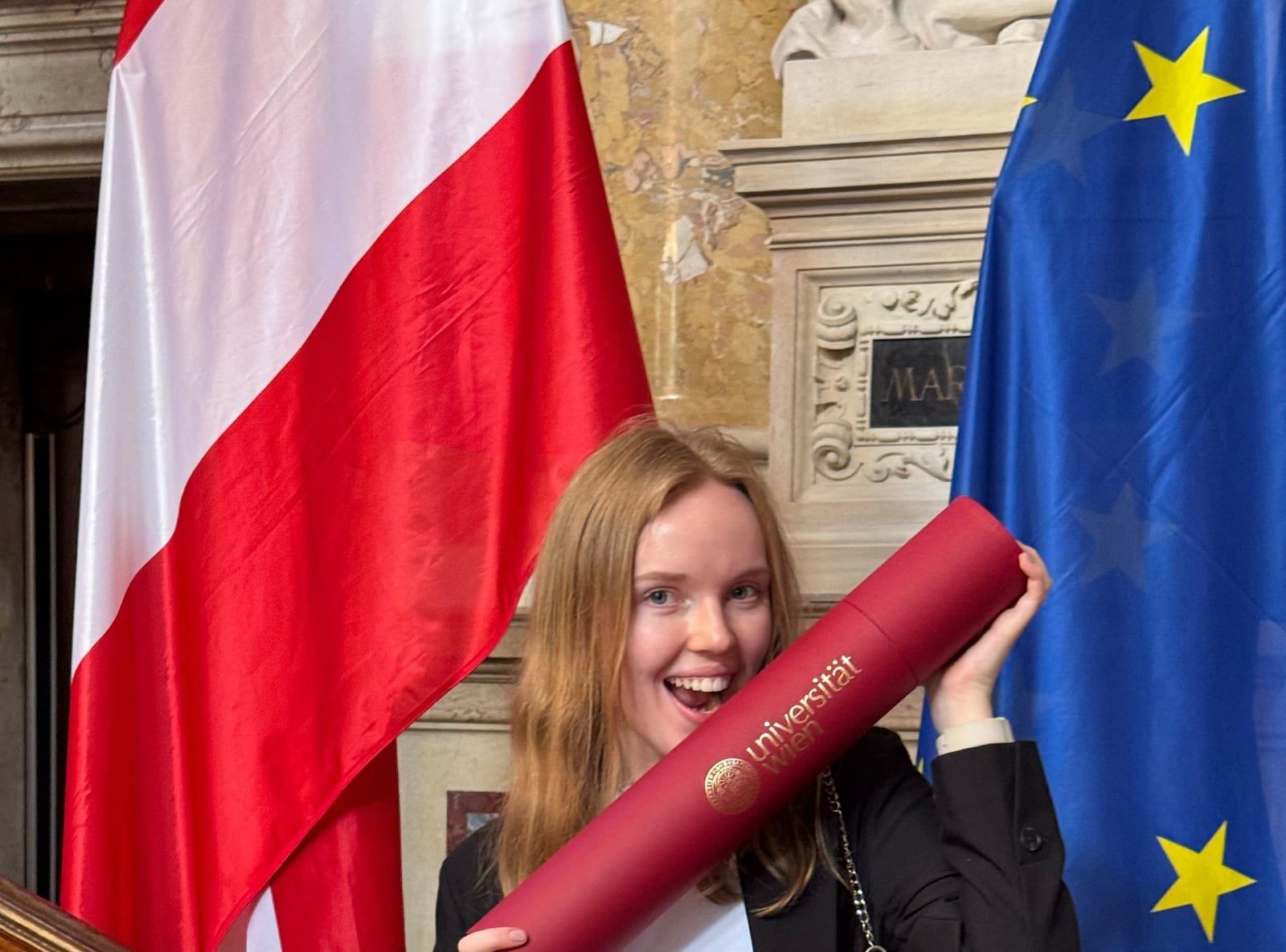 Мірослава Габрієль на випускному в Universität Wien